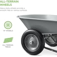thumbnail image 7 of CHTER Dual-Wheel Home Utility Yard Wheelbarrow Garden Cart w/Built-in Stand for Lawn, Gardening, Construction - Gray, 7 of 7
