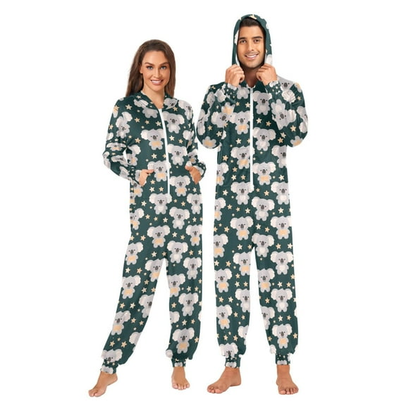 joogoo Cartoon Koala Stars Unisex Adults Onesies Pajamas Jumpsuits L
