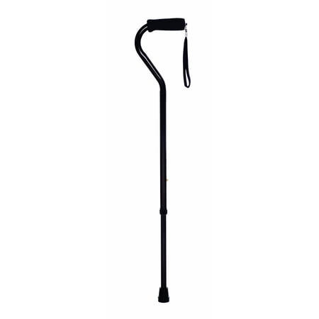 Essential Medical Supply Endurance Height Adjustable Offset Handle Cane with Soft Foam Grip, Black