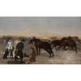 thumbnail image 2 of Jozef Chelmonski 24x16 Gold Ornate Framed and Double Matted Museum Art Print Titled - On the Farm (1875), 2 of 4