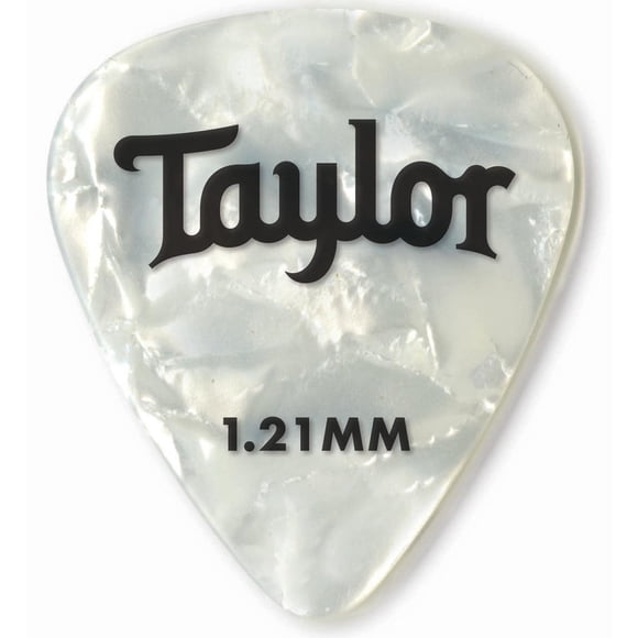 Taylor Picks - Celluloid 351, White Pearl, 1.21 mm, 12 Pack