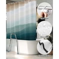 thumbnail image 5 of Split Shower Curtain for Transfer Bench, Blue Beach Gradient Fabric Shower Curtains for Bathroom, Boho Sea Waves Ombre Abstract Tub Sliding Transfer Bench Waterproof Bath Curtains 72"x96", 5 of 9