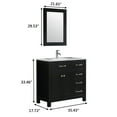 thumbnail image 6 of Wonline 36" Free Standing Bathroom Vanity Cabinet Modern Design Drawer and Mirror Black Free Standing 2 Soft Closing Doors Vanity Only, 6 of 6
