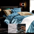 thumbnail image 2 of Inteprter Funda de edredón de 200x230cm, bolsa de cama con cremallera para el hogar de Color sólido, accesorio de cama lavable cómodo de Juegos de cama Azul oscuro, 2 of 6