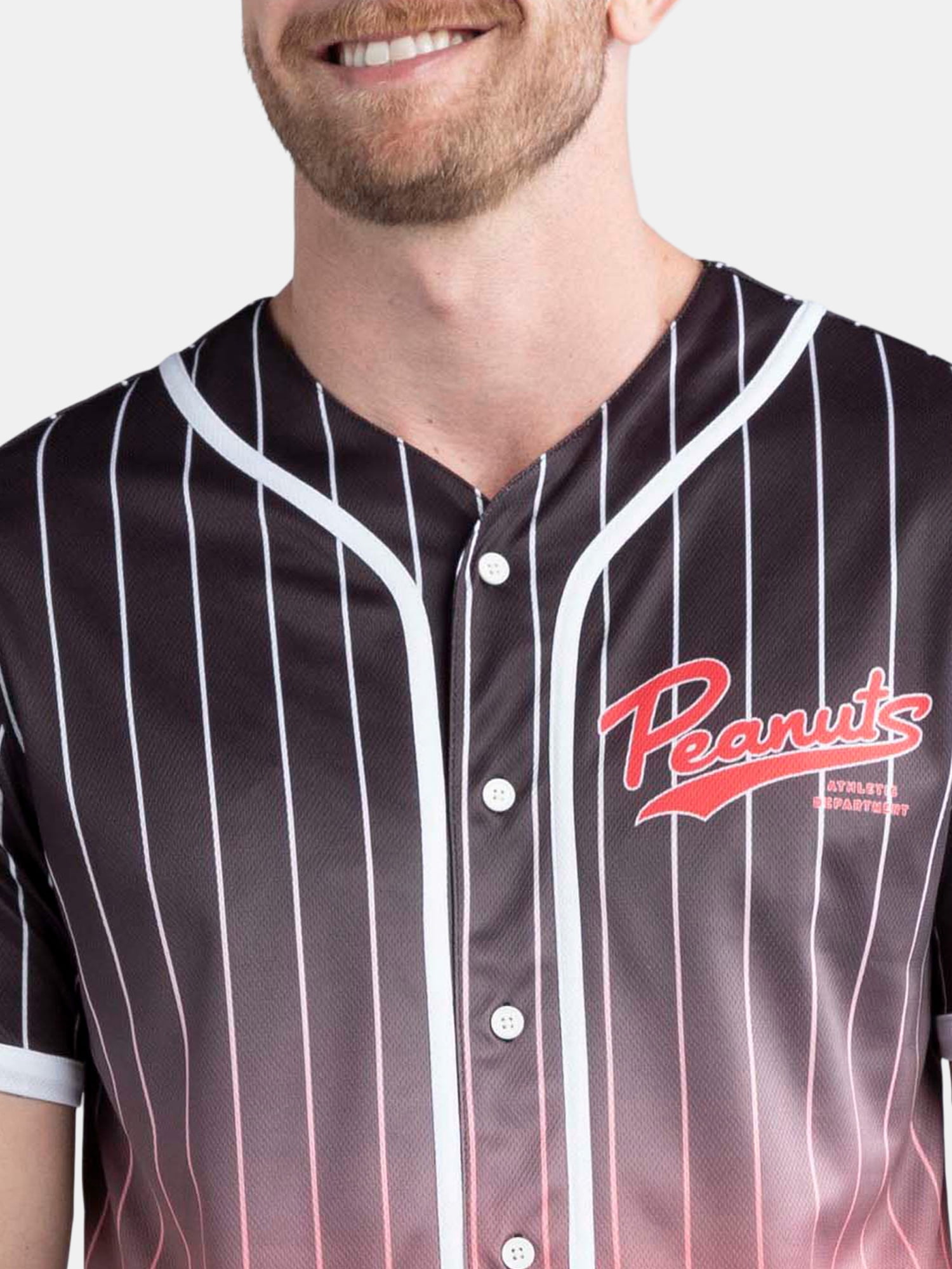 Peanuts Men's & Big Men's Snoopy Graphic Baseball Jersey, Sizes XS-3XL
