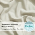 thumbnail image 4 of 3 PCS Bedding Sheets and Pillowcase Set Rayon Derived from Bamboo, Cool Sheets for Hot Sleepers, 4 of 9