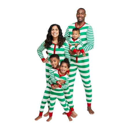 

JBEELATE Family Matching Christmas Pajamas Set Red Top and Striped Long Sleeve Pants Nightgown for Men Women Kids Sleepwear Set