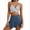 c03Blue, variant on Arnsht Three Piece Women's Solid Color Tankini Swimsuit V Neck Separate Swimsuit Suit Top Swimming Skirt Swimming Trunks Blue XXL