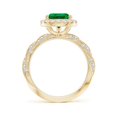 thumbnail image 2 of ANGARA Pear Lab Grown 2.2 Ct Emerald Halo Twisted Rope Shank Engagement Ring for Women in 14K Yellow Gold (Size-10x8mm) | May Birthstone, Anniversary, Jewelry Gift for Women | Lab-Grown Emerald Ring, 2 of 8