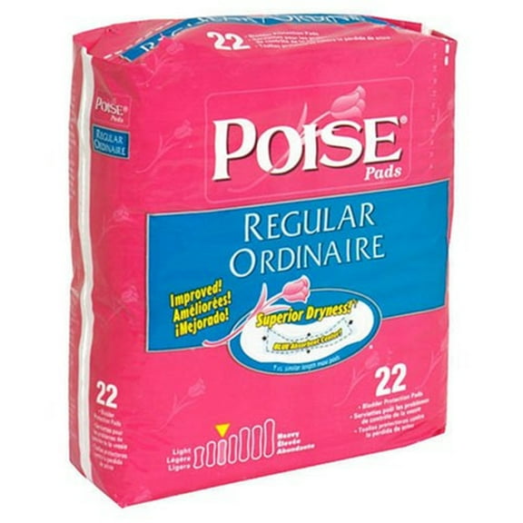 Poise Incontinence Pads Regular Absorbency - 22 Wrapped Pads