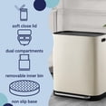 thumbnail image 3 of happimess Beni Kitchen Trash/Recycling 16-Gallon Double-Bucket Step Trash Can with Odor Filter and Lid Support, Limestone Beige, HPM1014D, 3 of 11