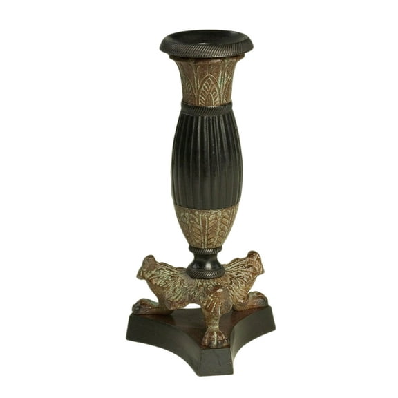 Zeckos 8 inch Tall Black And Bronze Finish Candlestick