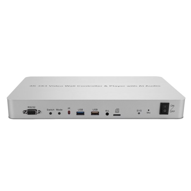 Contrôleur de Mur Vidéo 4K 3x3, Contrôleur de Mur Vidéo 3x3 avec Répartiteur de Lecteur Multimédia, 3840x2160/60HZ 4K avec Répartiteur de Lecteur Multimédia, Supporte l'Interface Multimédia HD 4K30Hz
