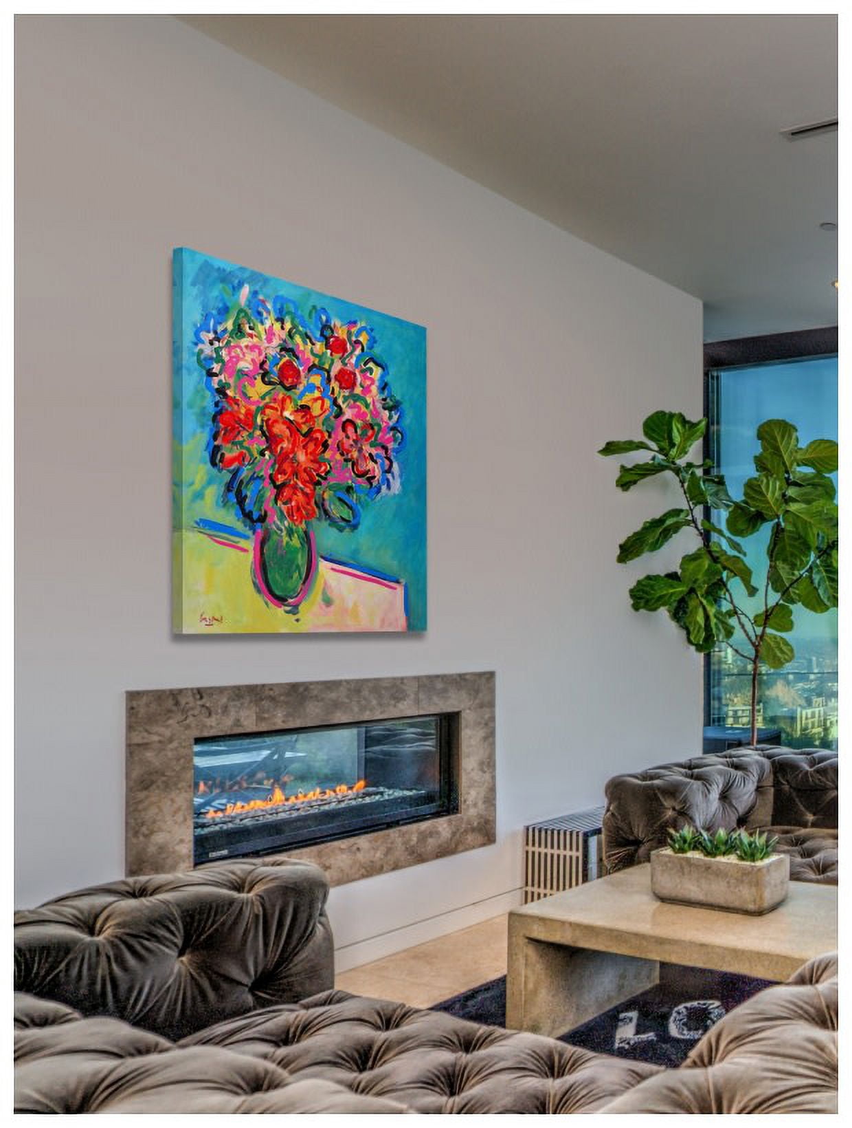 Marmont Hill "Red and Pink Bouquet" by Wayne Ensrud Painting Print on Canvas