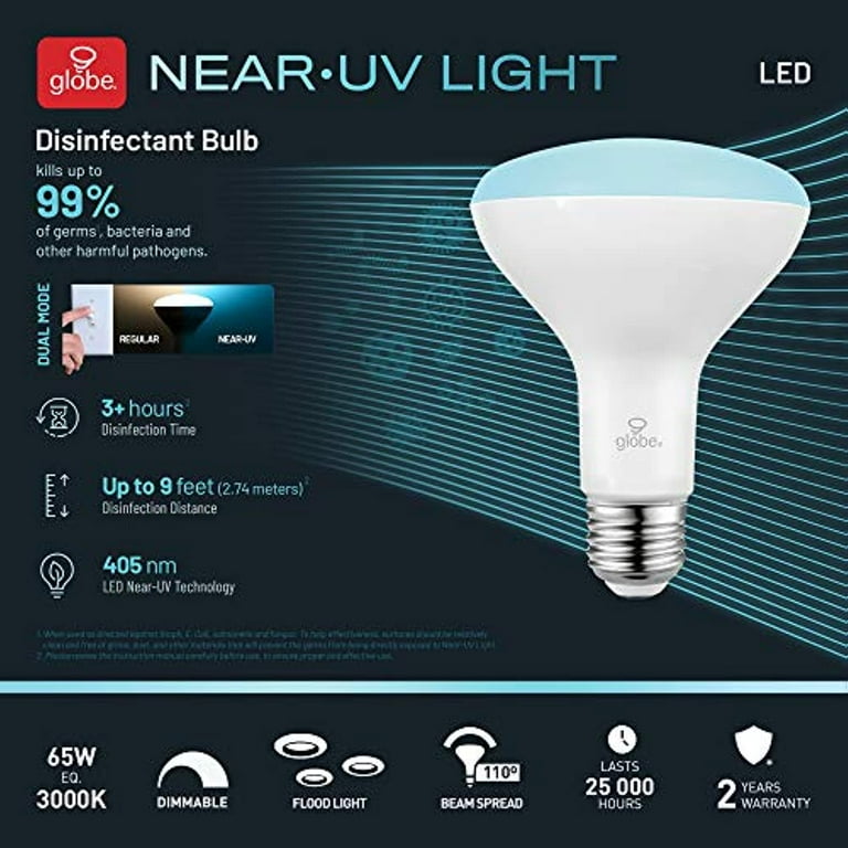 Globe Electric 9 Watt 60W Equivalent Near UV Light Disinfecting