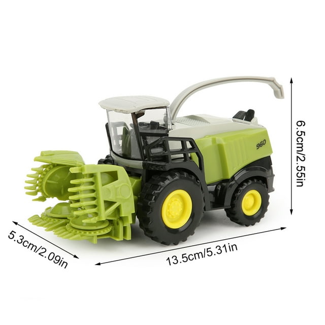 Miniature Harvester Toy Alloy Plastic Vehicle Model Kid Educational Farm Car Toys Sliding Bright Color Green 1/42