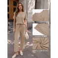 thumbnail image 4 of MOYIKO 2 Piece Sets for Women Casual Summer Travel Vacation Outfits Short Sleeve Tops Wide Leg Pants with Pockets Lounge Sets, 4 of 7