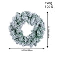 thumbnail image 4 of 16 inch Snow Flocked Wreath, Artificial Winter Wreath, Front Door Wreath, Small Hanging Wreath for Home Wedding Wall Window Decor, 4 of 9