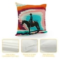thumbnail image 4 of Horse Barrel Racing Serape pattern Rodeo Cowgirl Throw Pillow, 4 of 5