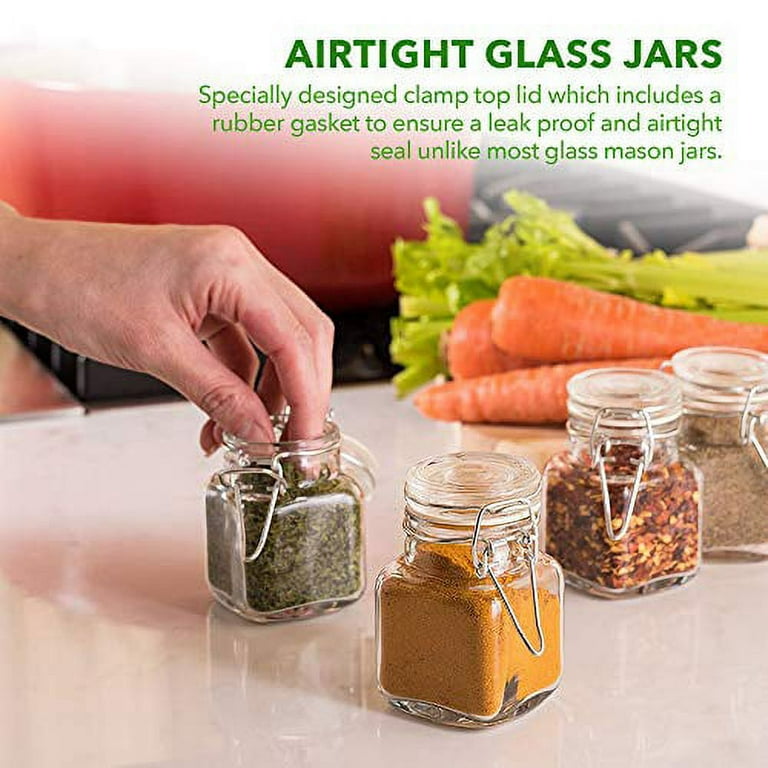 Homelike Style Glass Jars with Airtight Lids, 3.4 oz Small Spice Jars, 12  Pack Empty Mini Glass Bottles with Silicone Gasket, Herb Containers with