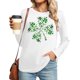 thumbnail image 1 of Xuyuer Women St. Patrick's Day Sweatshirts Shamrock Shirt Clover Printed Long Sleeve Irish Gift Casual Loose Fit Tops, 1 of 5