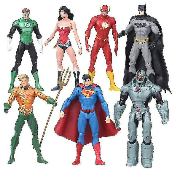 7pcs Dc Super Hero Hulk Iron Man Superman Wonder Woman Figure Toy