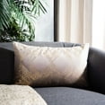thumbnail image 4 of Safavieh Sarla Geometric Squares Pillow, 18" x 18", Brown/Gold, 4 of 6