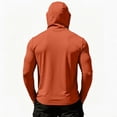 thumbnail image 3 of Men's UPF 50+ Sun Hoodie Long Sleeve Hooded Fishing Shirt Solid Pullover Cooling Ice Silk Breathable Quick-Dry Moisture Wicking 4-Way Stretch for Commute Fishing Hiking Saffron 3XL, 3 of 5