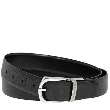 Ermenegildo Zegna Men's Formal Silm Adjustable Reversible Belt in Black, Brand Size 110 CM