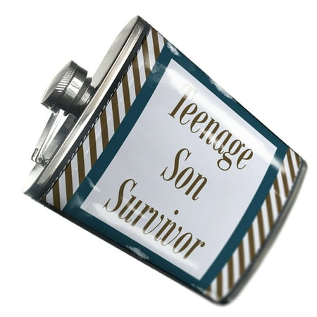 

NEONBLOND Flask Teenage Son Survivor Father s Day Navy Blue and Army Green Border