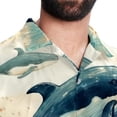 thumbnail image 5 of Whale Men's Hawaiian Shirt, Short Sleeve Printed Button Down Beach Casual Tops, Summer Spread Collar Men's Shirts, 5 of 6