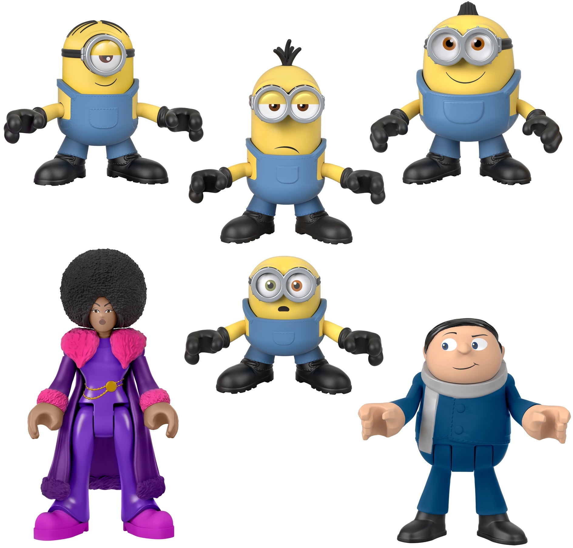 Imaginext Minions The Rise of Gru Figure Set with 6 Movie Characters for Preschool Kids