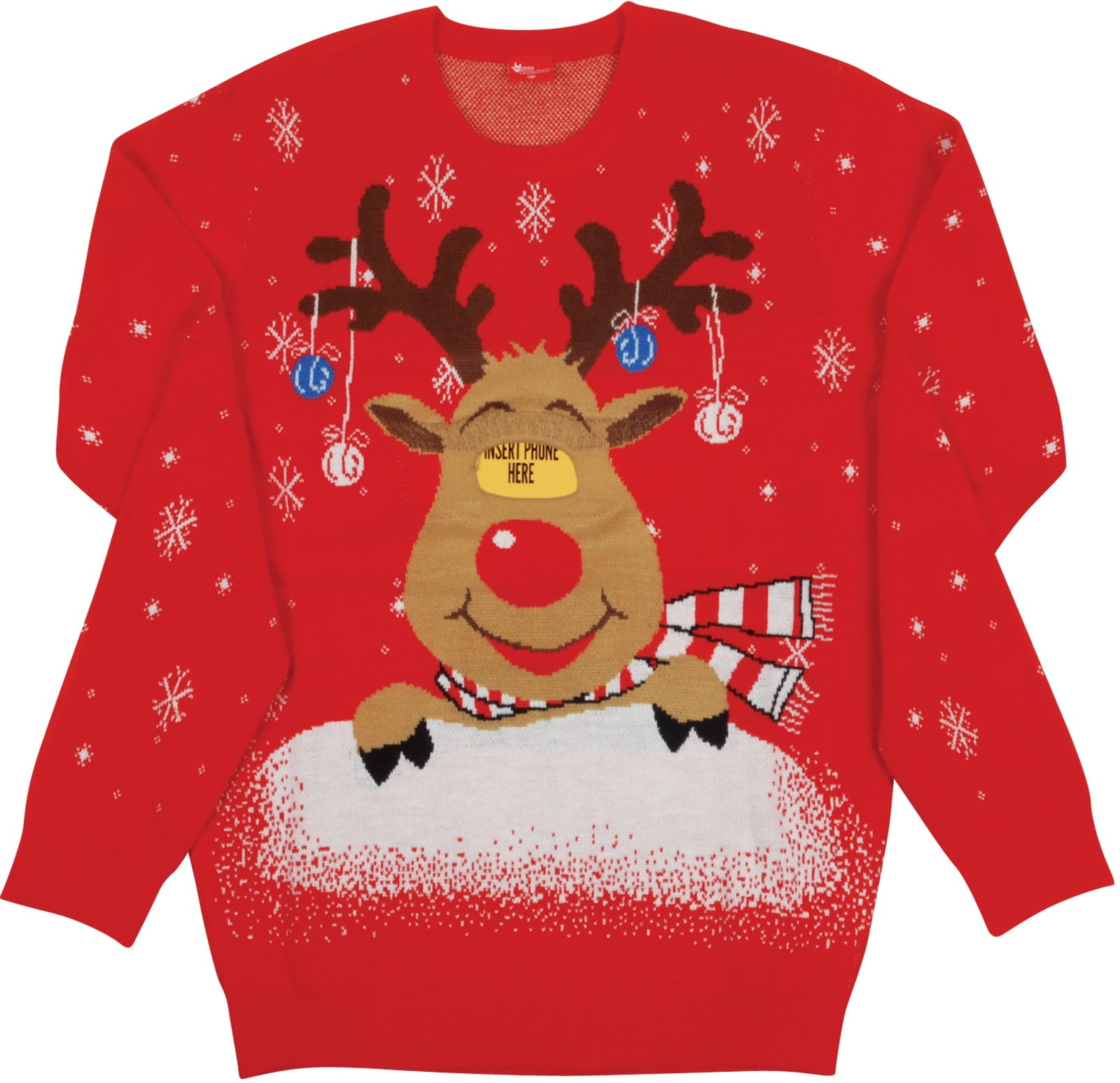 Digital Dudz Adult Rudolph Moving Eyes Ugly Christmas Sweater, Red Brown -  Walmart.com