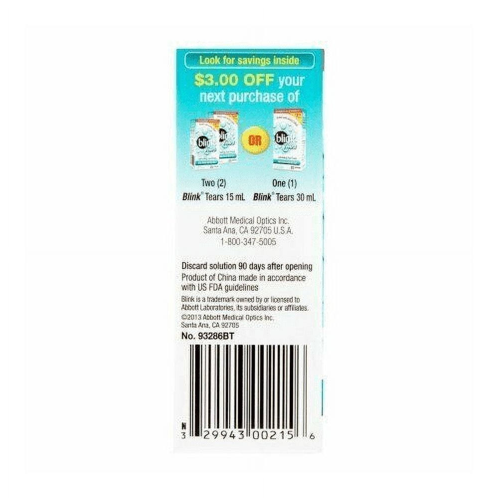 Blink Tears Lubricating Eye Drops Mild-Moderate Dry Eye 0.5 Fl Oz Sterile 6 Pack