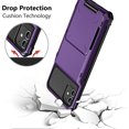 thumbnail image 5 of for iPhone 12 Case Wallet Cover 4-Card Credit Card Holder ID Slot Scratch Resistant Dual Layer Hybrid Protective Hard Shell Rugged TPU Bumper Armor Case for iPhone 12 6.1 inch GreyPurple, 5 of 13