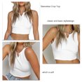 thumbnail image 4 of Chaleco con cuello en V, top corto sin mangas para mujer, chaleco informal de verano, chaleco corto sin mangas diseñado para el futuro, 4 of 5