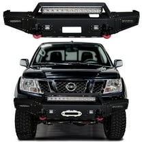 Vijay For 2005-2006-2007-2008-2009-2010-2011-2012-2013-2014-2015-2016-2017-2018-2019-2020-2021 Nissan Frontier Front Bumper with 5 x Aluminum LED Lights and 2 x D-Rings