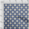 thumbnail image 2 of oneOone Cotton Cambric Medium Blue Fabric Floral Retro Craft Projects Decor Fabric Printed By The Yard 56 Inch Wide, 2 of 4