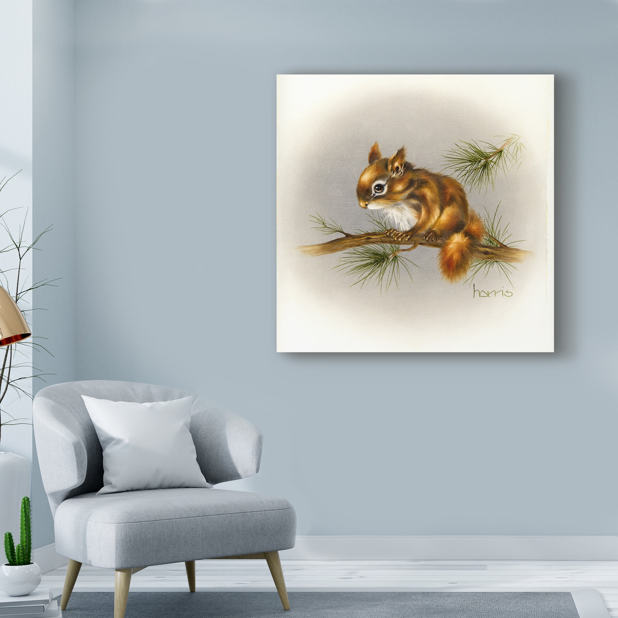 Trademark Fine Art 'Rockabye Baby Squirrel' Canvas Art by Peggy Harris