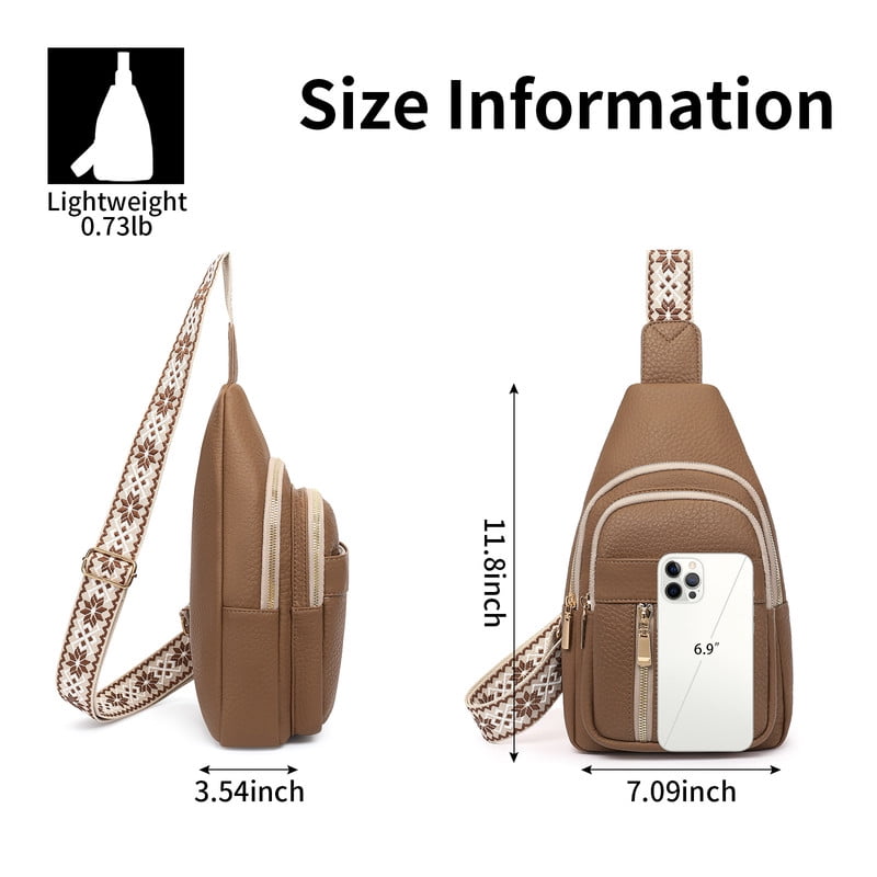 FALAN MULE Crossbody Bags for Women Trendy Leather Sling Chest Bag Fanny Packs for Women