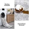 thumbnail image 3 of HOMERRY Foldable Area Rug 5' x 7' Washable Floral Geometric Rug Anti-Slip Backing Rugs for Living Room, Gray, 3 of 6