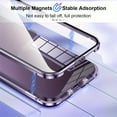 thumbnail image 3 of WLLCAPHA Magnetic Case For IPhone 15/ 14/ 13/ 12/ 11 Pro Max, Magnetic Adsorption Double-Sided Screen Protector Clear Back Metal Bumper Phone Cases Cover, 3 of 9