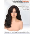 thumbnail image 4 of 14 Inch Short Wavy Wig with Bangs for Women Dark Brown -  Wavy Bob Synthetic Wig with Realistic 4x1 Scalp Parting, Soft Lightweight Heat-Resistant Daily Wear Wig, 4 of 6