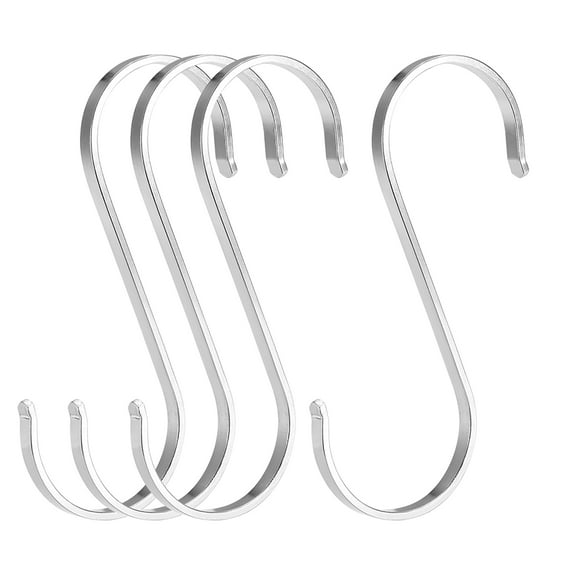 Uxcell Stainless Steel S Hooks 4.4" S Shaped Hook Hangers for Kitchen Bathroom Multiple Uses 20pcs