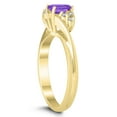 thumbnail image 2 of SZUL Women's 6X4MM Amethyst and Diamond Twist Ring in 10K Yellow Gold, 2 of 4