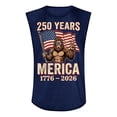 thumbnail image 4 of 250 Anniversary Usa Shirts for Men Patriotic Independence Day Shirt Graphic Crew Neck American Flag T Shirts Sleeveless Loose Usa Flag Tank Tops Dark Blue L, 4 of 4