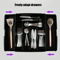 thumbnail image 4 of Adjustable Cutlery Tray - Expandable Utensil Divider Kitchen Drawer Organizer Silverware Storage Compartmentalized Box Space-Saving Solution(Black), 4 of 6