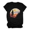 thumbnail image 5 of TENSUNNYD T Shirts For Women Plus Size Casual Vintage Sun Print Camping Print Solid Color Short Sleeve T Shirt Top Blouse Summer Casual Tee Tops, 5 of 5