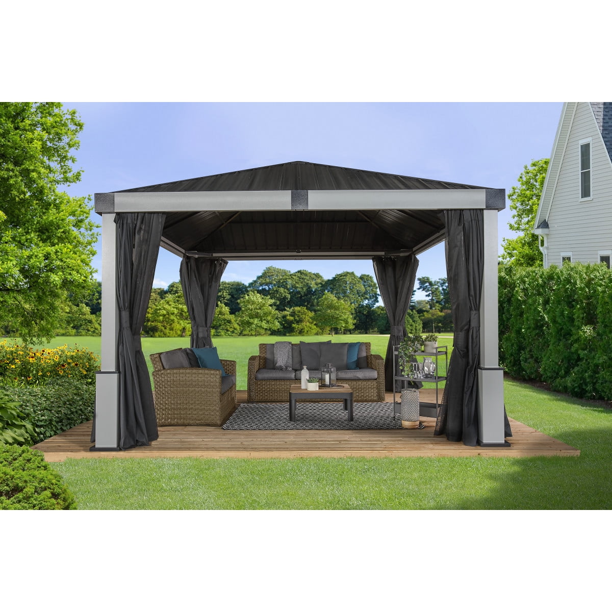 Sojag Lena 12 x 12 x 7 ft Black Polyester Curtains