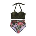 thumbnail image 1 of EYIIYE Women Flower Print Bikini Set High Waist Swimming Suits, 1 of 6